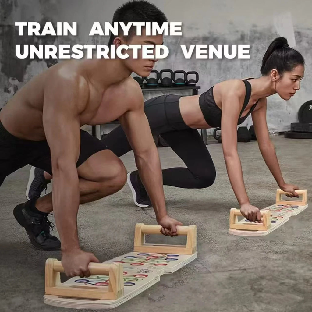 Planche Push-Up Bois Stabilité Core Fitness Maison