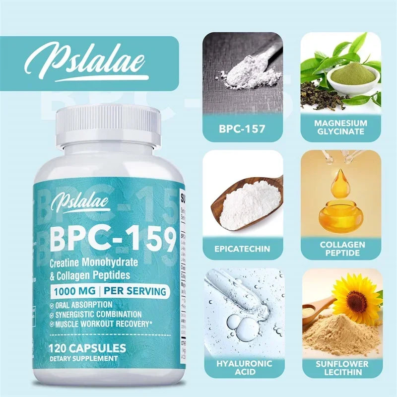 BPC-159 Peptide Capsules - Post-Workout Recovery, Relieve Muscle Soreness, for Bone and Joint Health, Sports Nutrition Diet