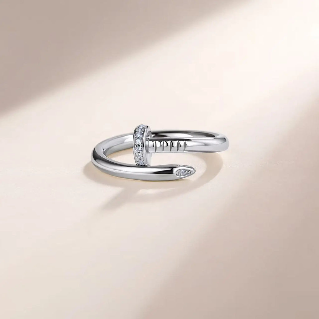 0.06CTW Moissanite Ring S925 Sterling Silver Stackable Finger Ring for Women Jewelry