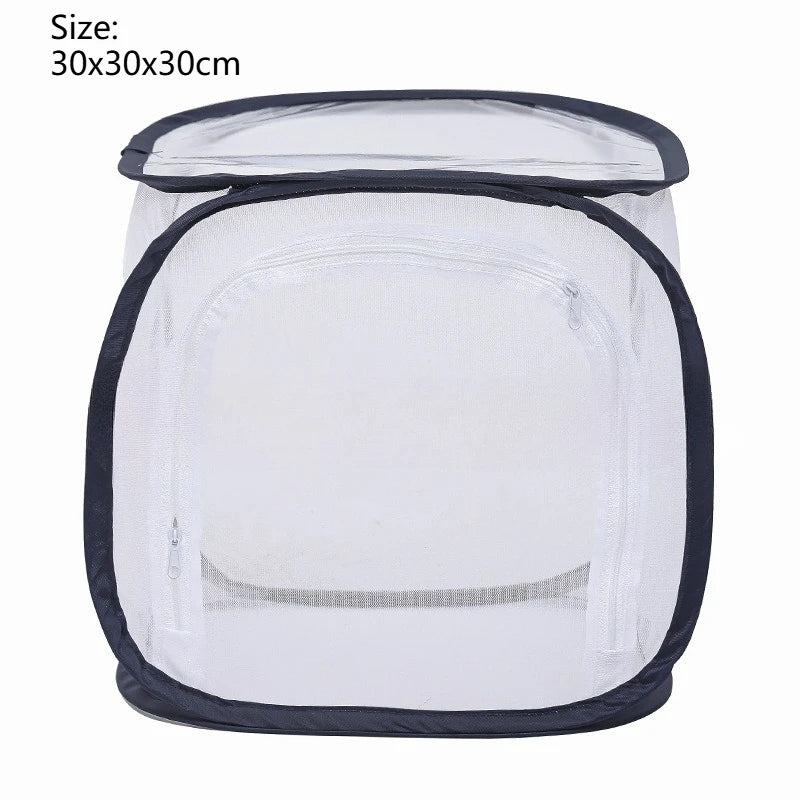 Portable folding insect breeding cage butterfly breeding hatching breathable transparent mesh box observation box insect house