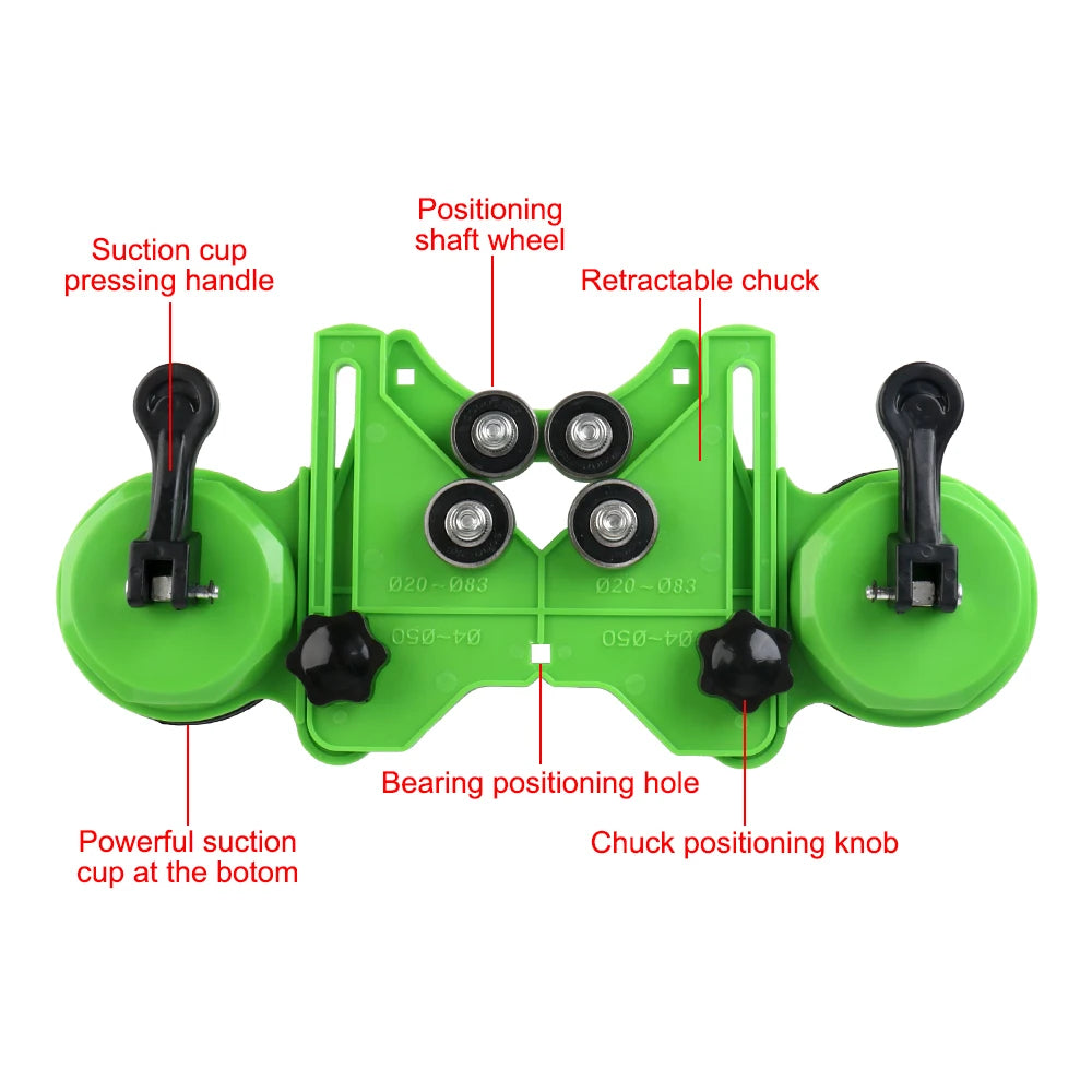 Guide Hole Locator Double Suction Cup Punch Drill Guide Drills Glass Tile Opening Locator 4-83mm Hole Centering Positioning