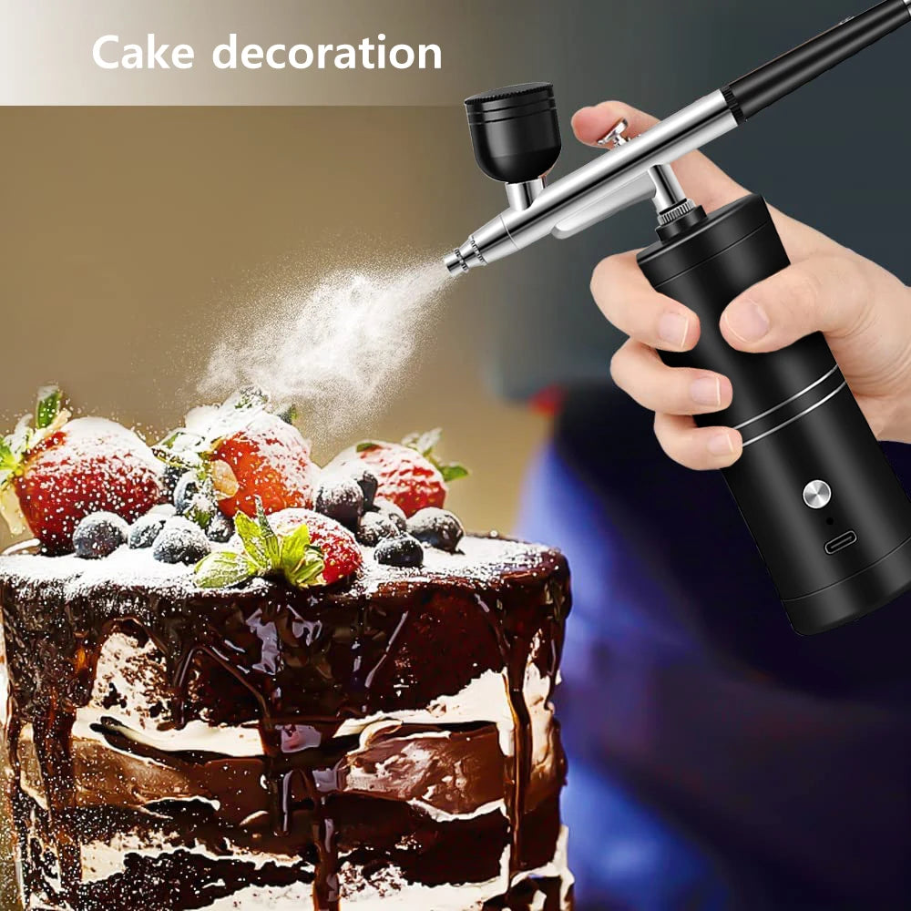 Airbrush for Paint Cake Makeup Cordless Airbrush Sprayer Gun 0.3mm Nozzles Handhold Portable Airbrush Nail Kit with Compressor