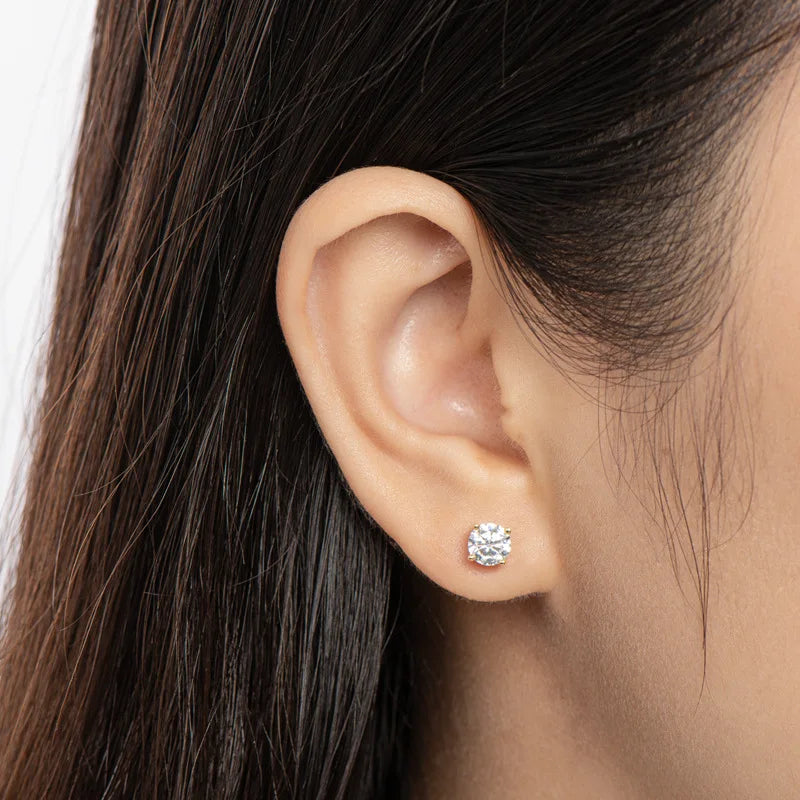 Premium 0.5-2ct Moissanite Diamond Stud Earrings for Women Orginal 925 Sterling Silver Screw Back Women Moissanite Earring 2026