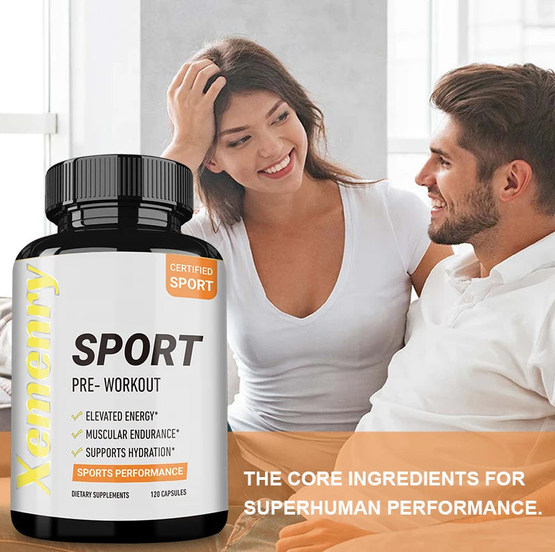 Sport Pre Workout Supplement - Increase Muscle Strength, Improve Athletic Performance, Reduce Fatigue, Muscle Building & Growth