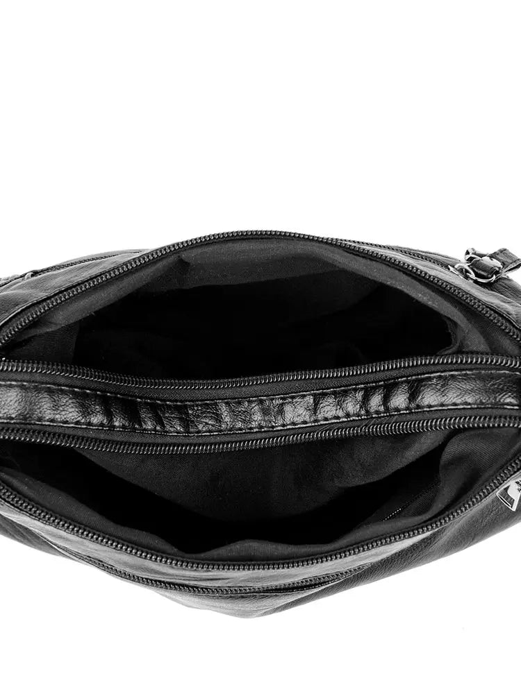 Large Capacity Soft Leather Shoulder Bag Casual Crossbody Bag for Middle-Aged Women 2025 New Style Versatile Mom Bag