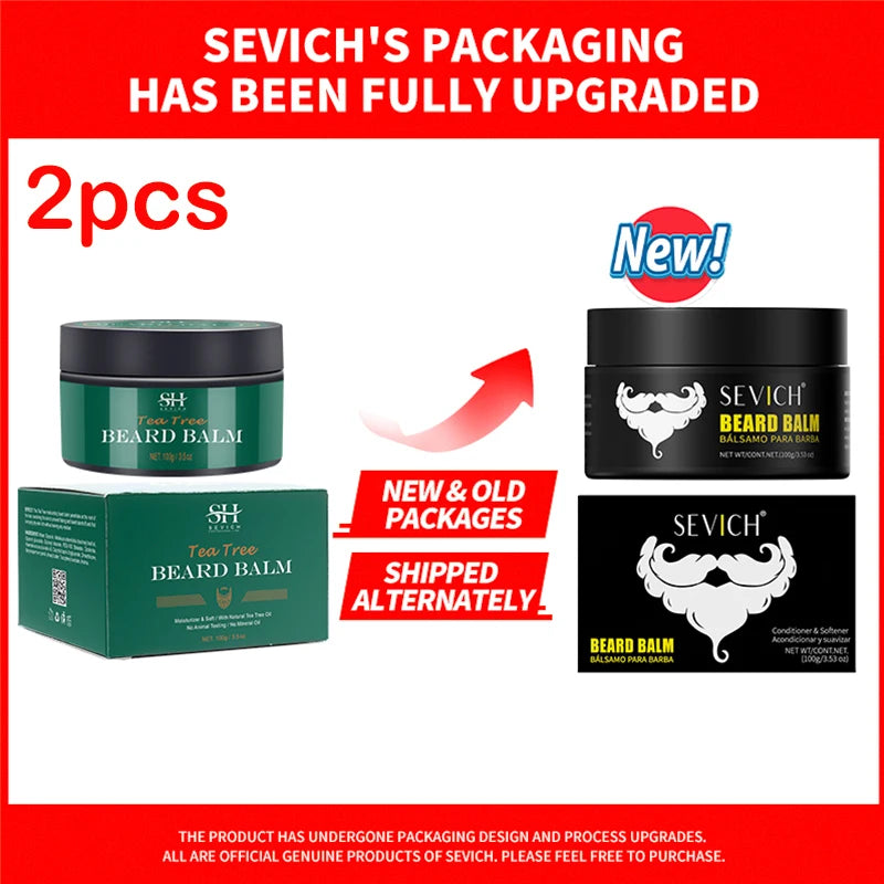 Natural Beard Balm Wax Tea Tree Beard Style Cream Soften Moisturize Thicken Professional Mustache Cream Beard Care For Gentlemen