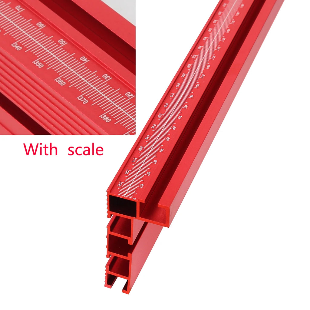 40CM 75 Type Red Aluminum Profile Router Fence Multi T-Track Table Saw Fence Woodworking T-Slot Miter Track Fence Stopper
