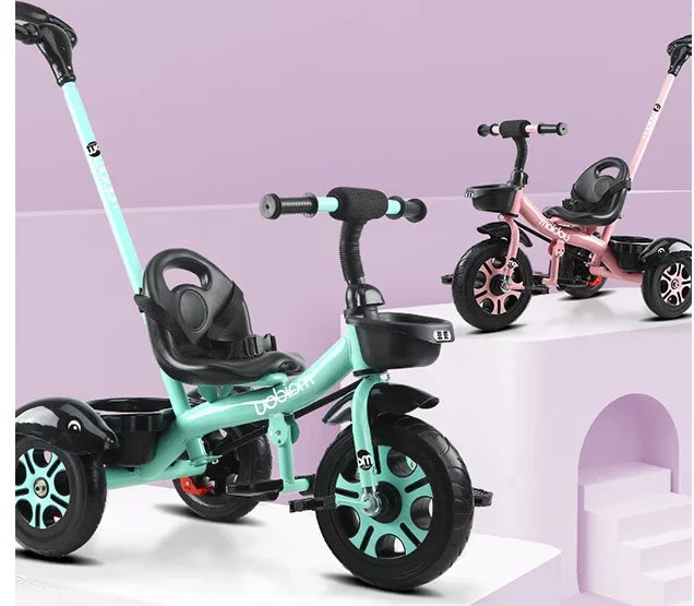 Multifunctional Three Wheeled Baby Balance Bike Lightweight Children Bicycle Hand Push Stroller for Baby Outdoor Riding Use