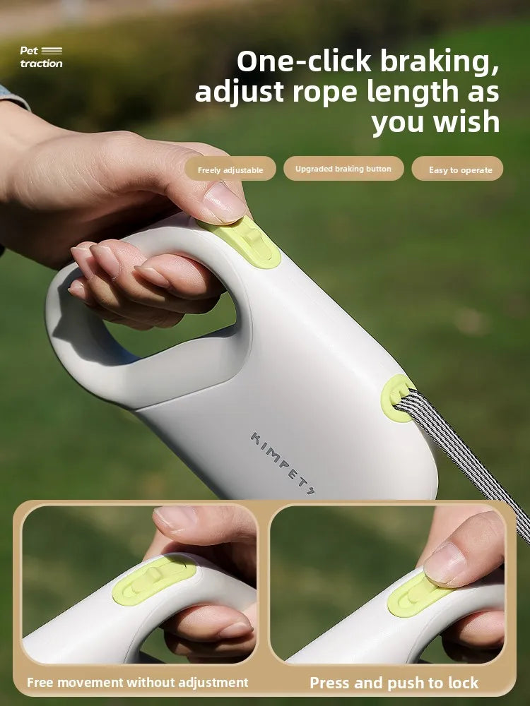 Automatic Retractable Dog Leash 5 Meters Long Teddy Dog Walking Rope Polyester Material for Small to Medium Sized Dogs