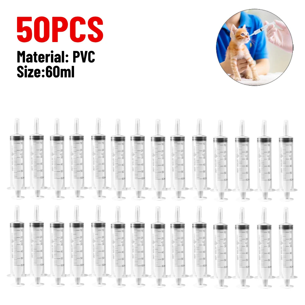 20/60/100ml Plastic Reusable Syringe For Measuring Nutrient Sterile Hydroponic Measure Perfume Rinse Disposable Sampler Injector