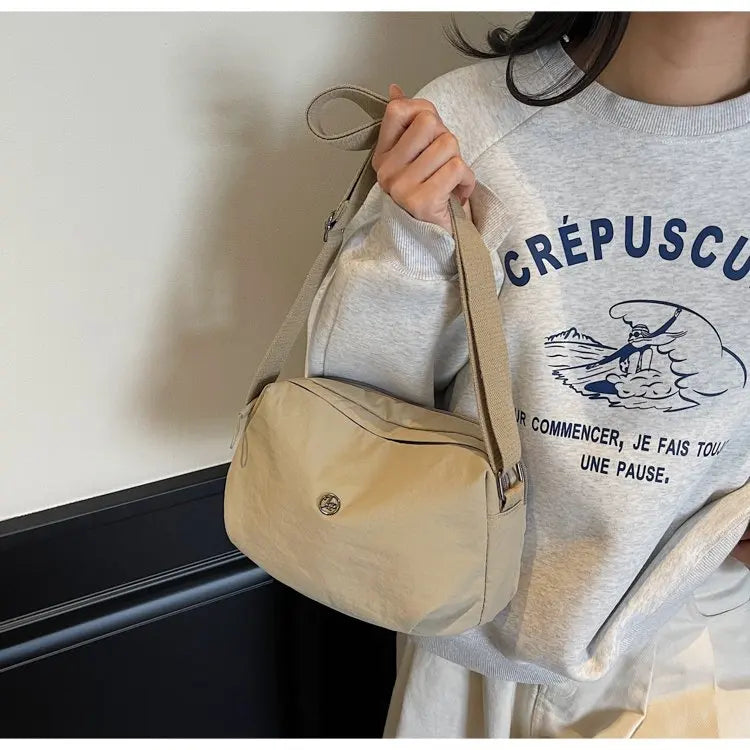 New 2025 Multi-Layer Casual Women's Crossbody Bag Portable Multi-Pocket Lightweight Waterproof Nylon Bag Soft Square Bag