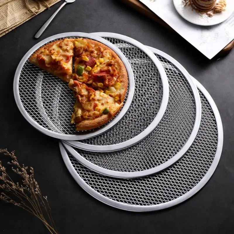 1PC 6-20 Inch Pizza Screen Pan Metal Net Non Stick BakingTray New Seamless Aluminum Alloy Metal Net Bakeware Kitchen Pizza Tools