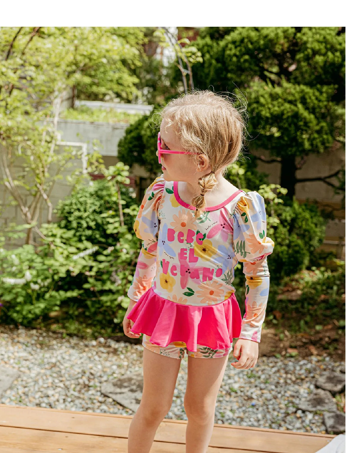 Swimming Suit for Girls Boys Cute Printed Long Sleeve Trousers Beach Swimwear for Kids Quick-dry Swimdress