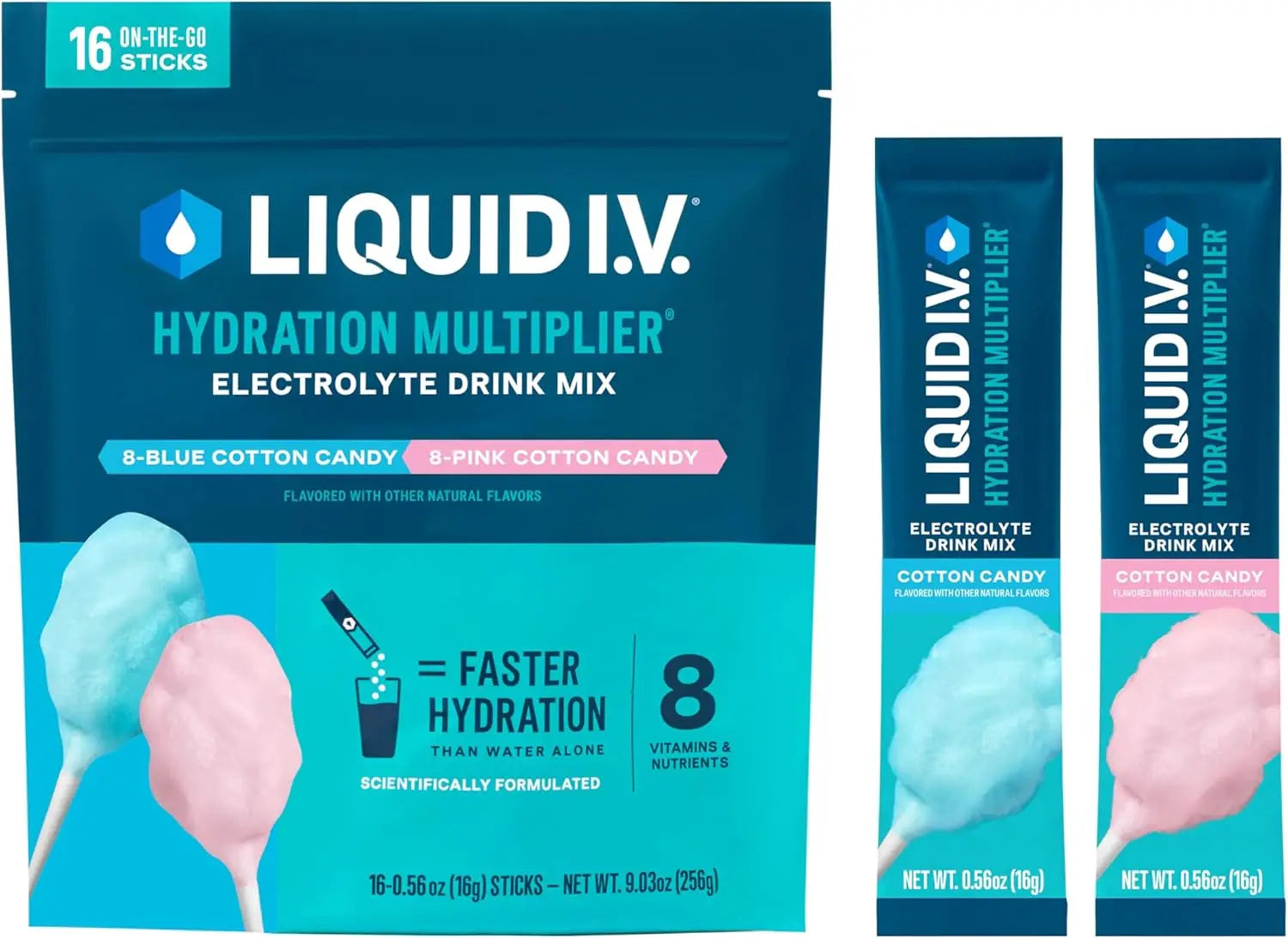Hydration Multiplier - Cotton Candy | Electrolyte Powder Drink Mix | 1 Pack (16 Servings)