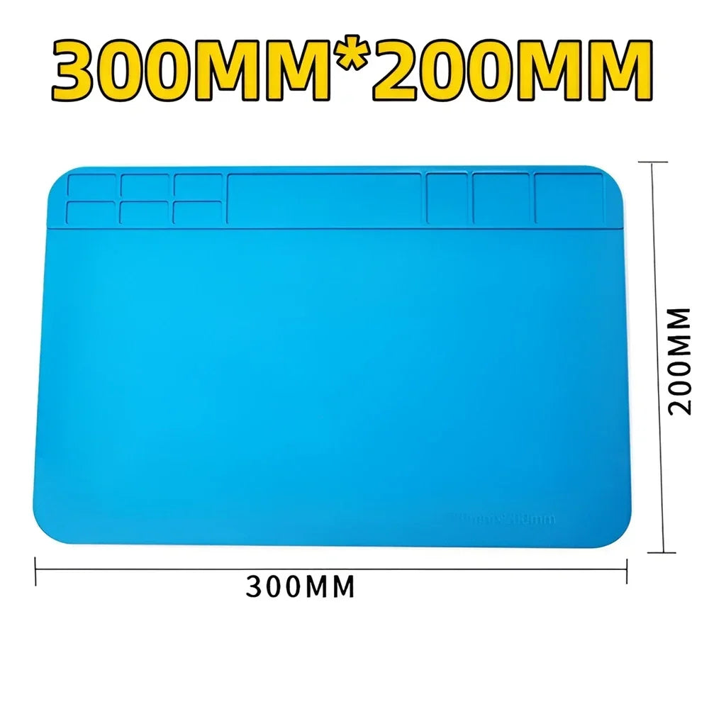 Durable ESD Silicon Soldering Mat Heat-Resistant Work Pad for Hot Air Gun Soldering Iron Station Repair Thermal Insulation Pad