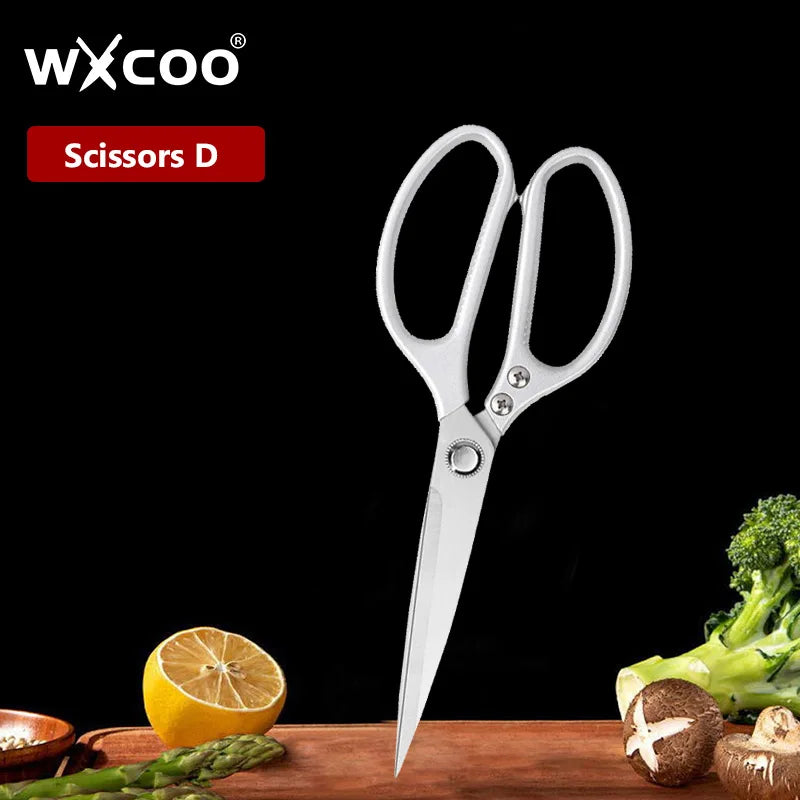 WXCOO Chicken Bone Scissors Stainless Steel Cutting Knife Kitchen Scissors Multifunctional Food Scissors Slicing Fish Meat Knife