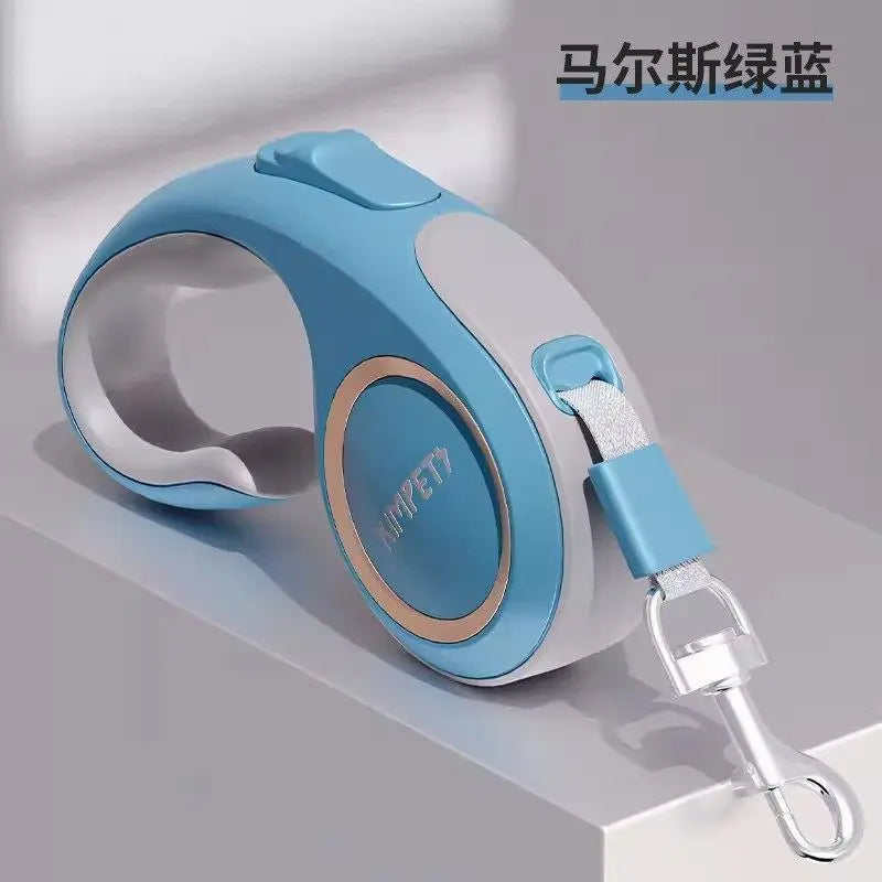 Automatic Retractable Dog Leash 5 Meters Long Teddy Dog Walking Rope Polyester Material for Small to Medium Sized Dogs