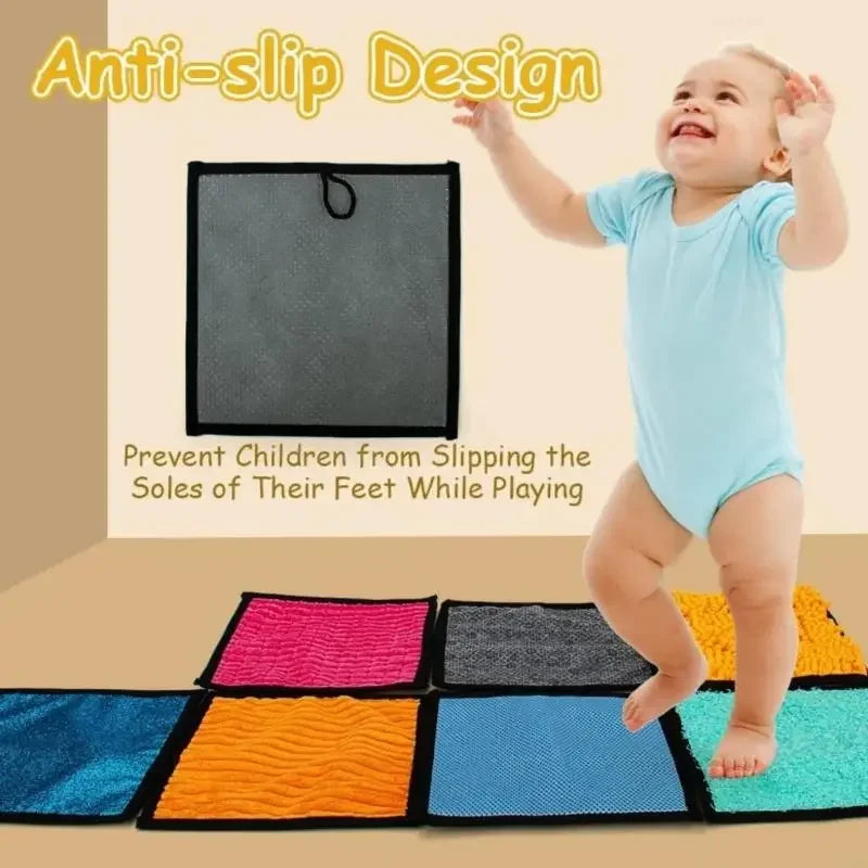 16Pcs Infant Exploration Mat Machine Washable Multi Texture Design Sensory Toy For Sensory Development