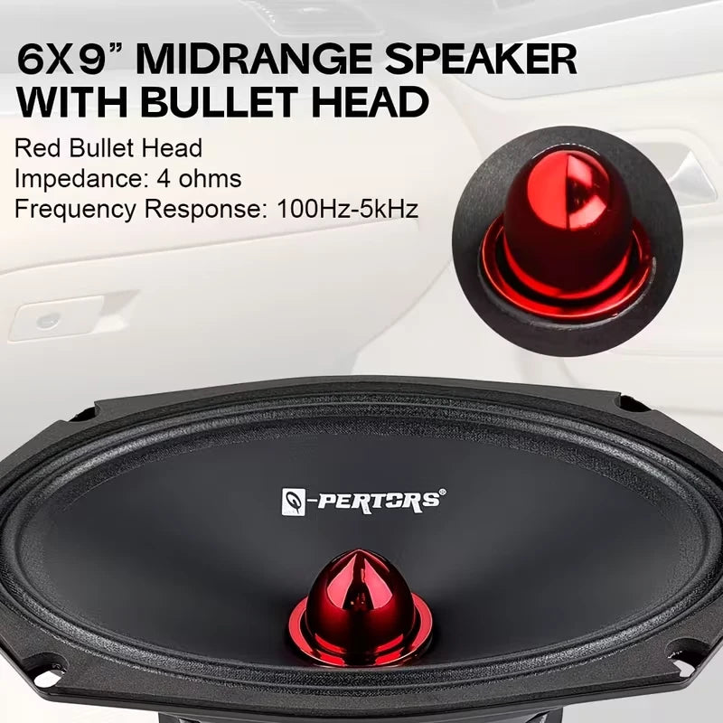 1pc 6*9inch High-Fidelity Mid-Range Car Speaker 1200W Surround Sound Audio Music Stereo Subwoofer Speaker 95dB Easy Installation