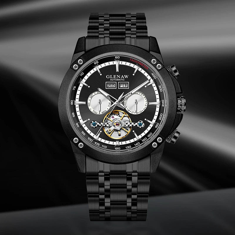 Glenaw high-end brand fully automatic mechanical multi-function watch men's business personality trend waterproof watch