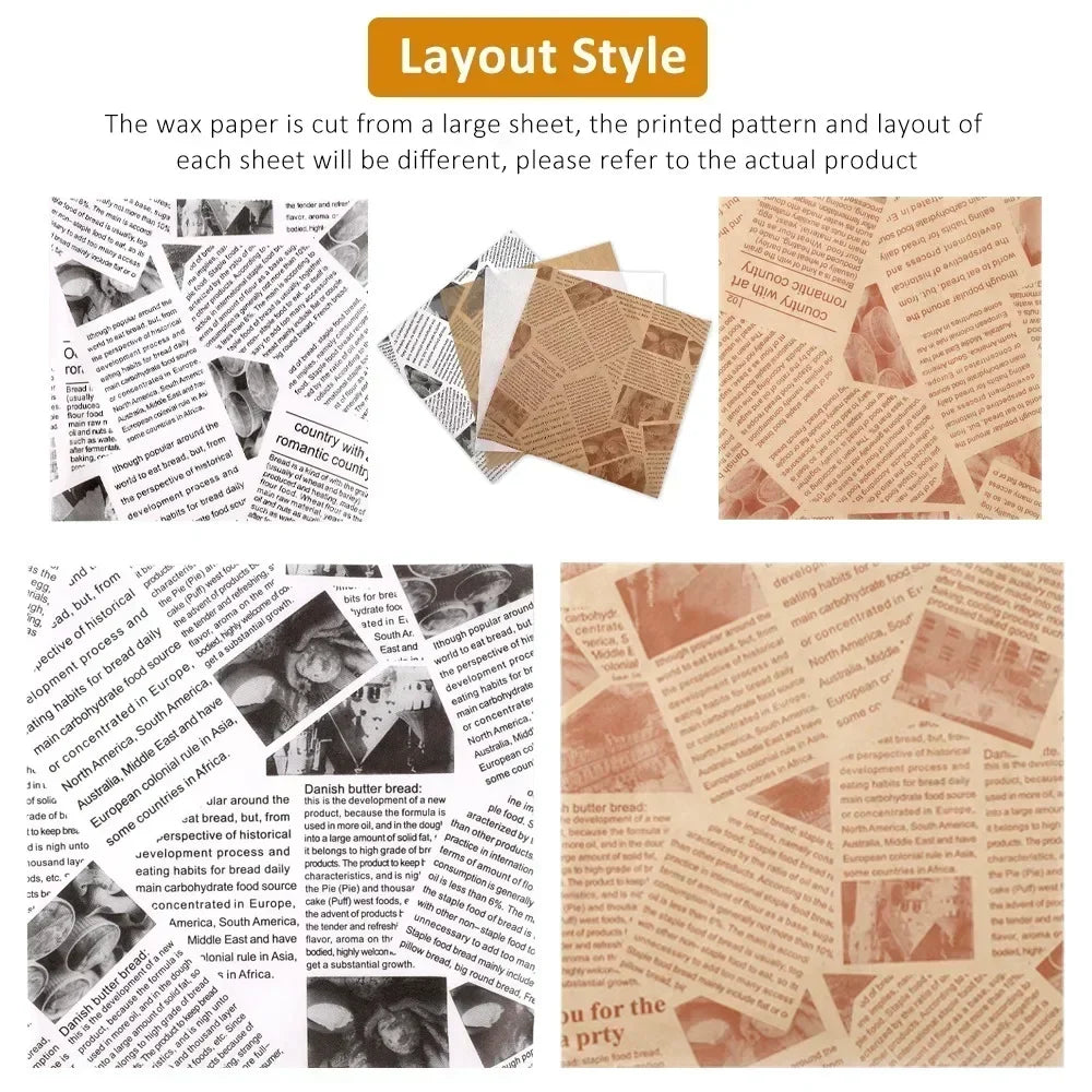 100/1000 Pcs Oil-Proof Paper for Wrapping Burger Bread Fried Food Sandwich Packaging Fryer Air Baking Paper Plate  Accessories