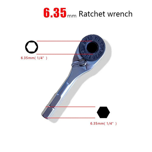 1/4”Ratchet Wrench 6.35mm Screwdriver Hex Torque Wrenches EDC Tool Wrench 1/4 Screwdriver Rod Quick Socket Wrench Hand Tools