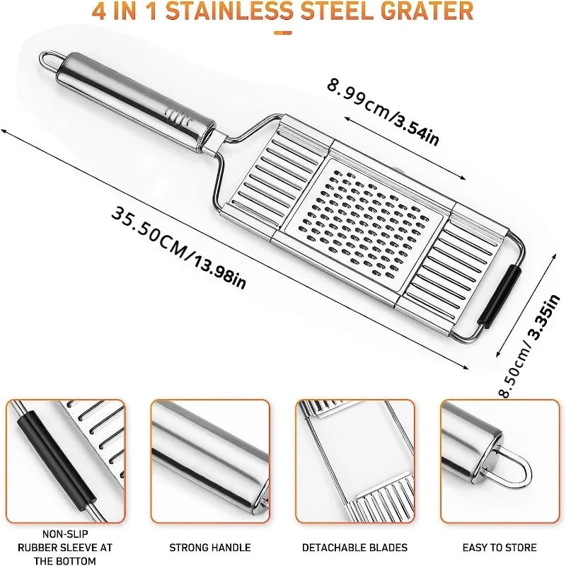 Stainless Steel Shredder Cutter Vegetable Grater Portable Manual  Vegetable Slicer Easy Clean Multi Purpose Kitchen Accesories