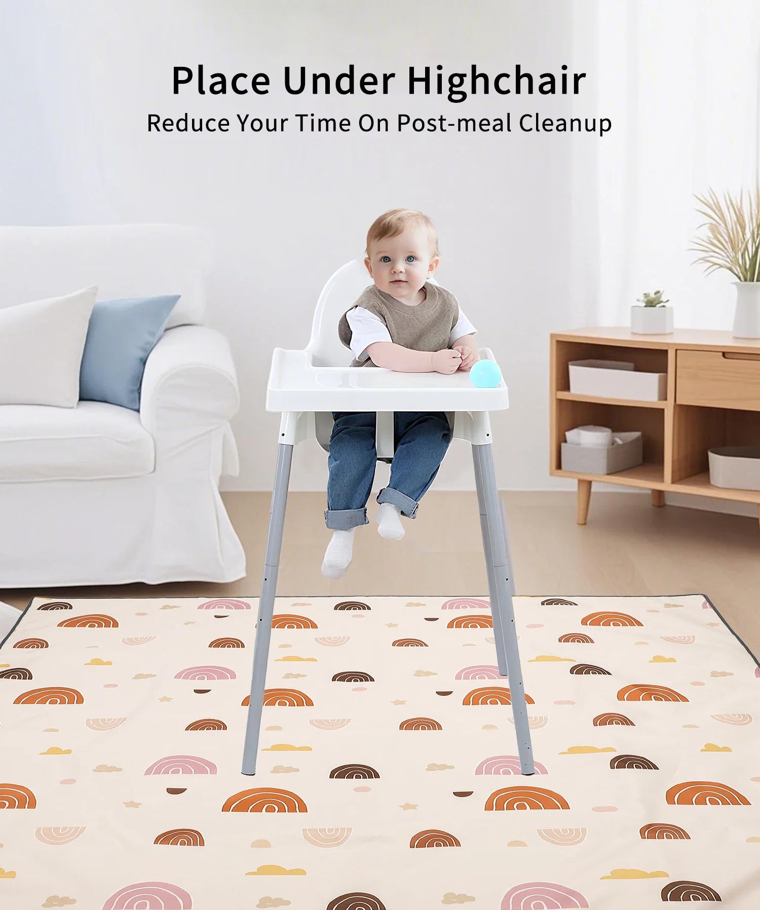 Insular Kids Educational Mattress Foldable Baby Play Mat Non-slip Durable Child Carpet Nursery Climbing Pad Waterproof 0-3Y