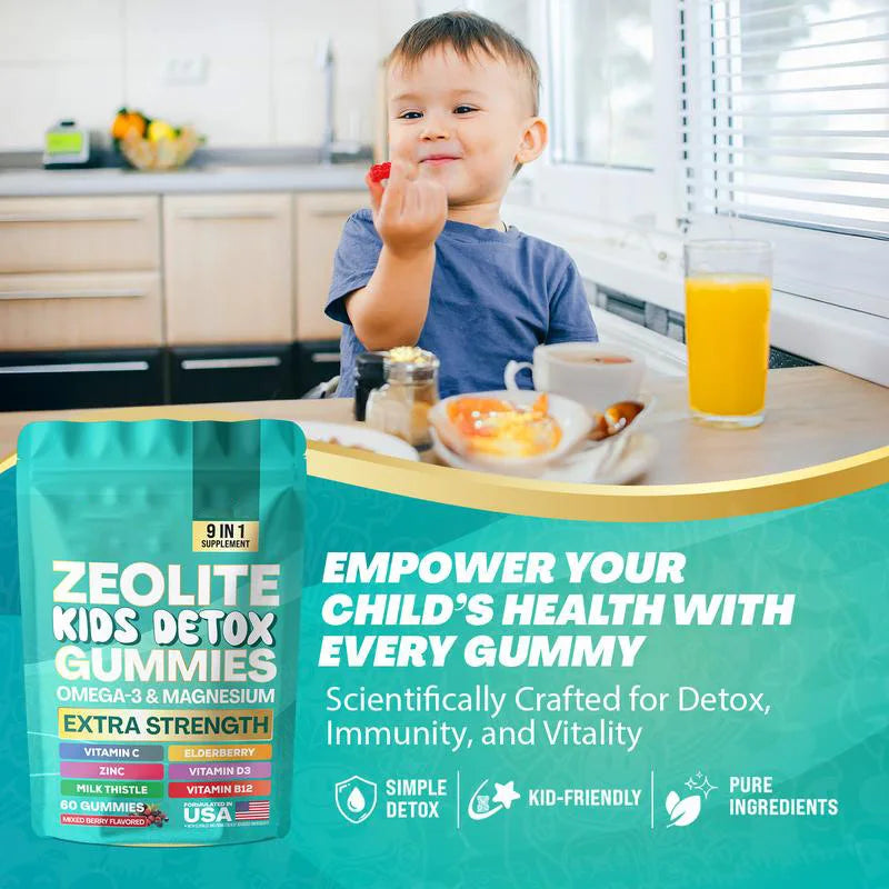 60 Capsules Children's Zeolite Detox Gummy Fruit-flavored Natural Zeolite Gummy To Remove Toxins From The Body Zeolite Gummies
