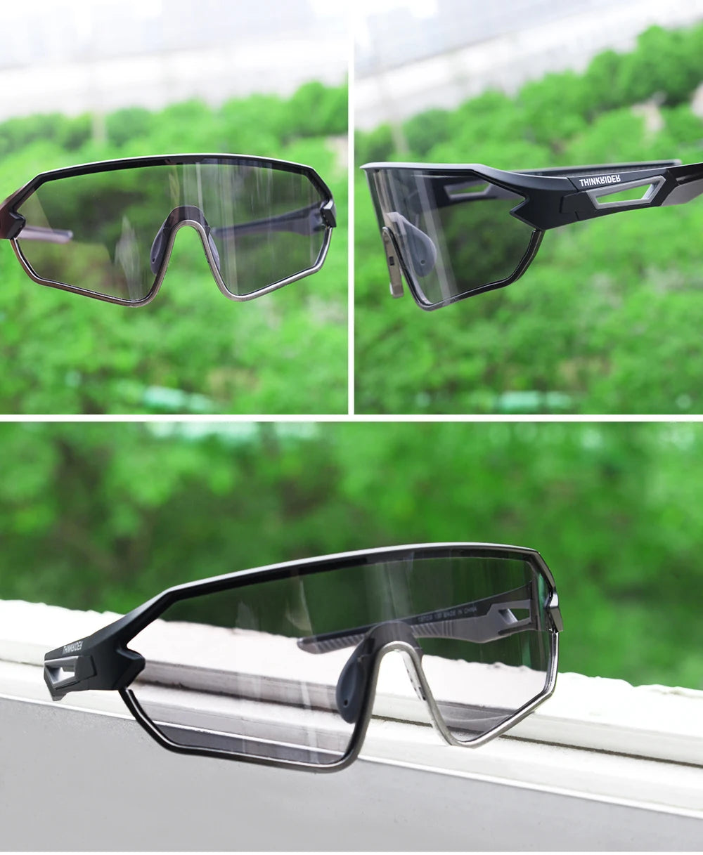 ThinkRider Bike Photochromic Cycling Glasses Bicycle Glasses Sports Men's Sunglasses MTB Road Cycling Eyewear Protection Goggles