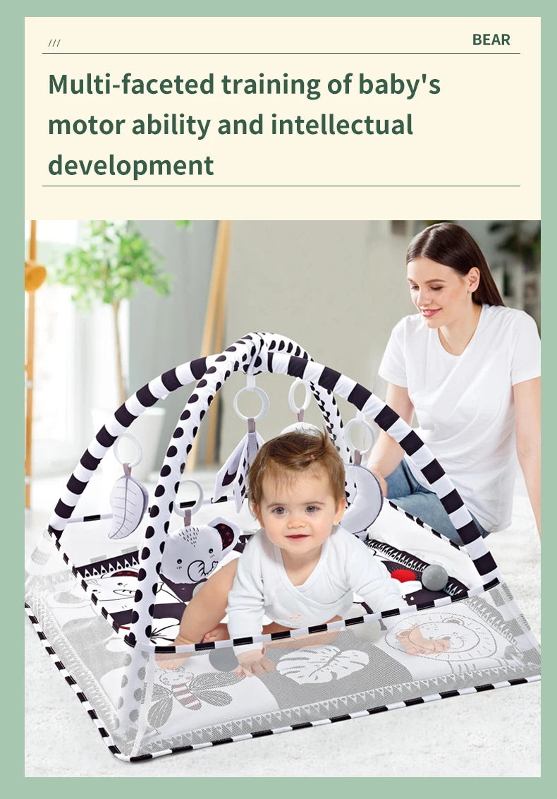 Multifunctional Baby Fitness Frame Crawling Mat Early Education Activity Fitness Room Toys Puzzle Game Mat Infant Rug Toys Gift