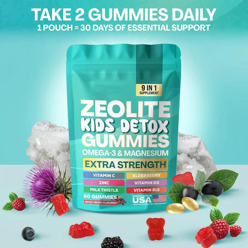 60 Capsules Children's Zeolite Detox Gummy Fruit-flavored Natural Zeolite Gummy To Remove Toxins From The Body Zeolite Gummies