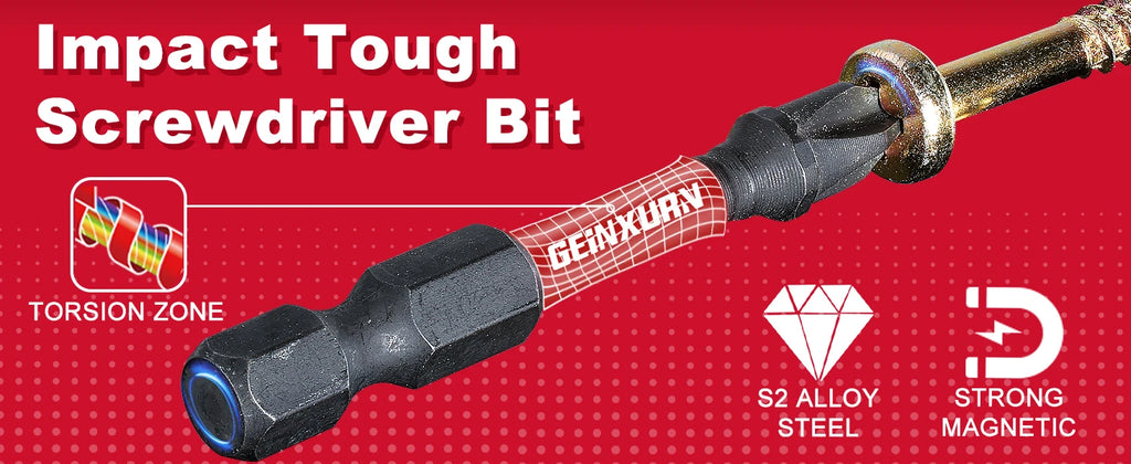 Geinxurn Impact Tough #2 Phillips Insert Driver Bits,Magnetic S2 Steel PH2 Screwdriver Bits Set with Storage M-Box