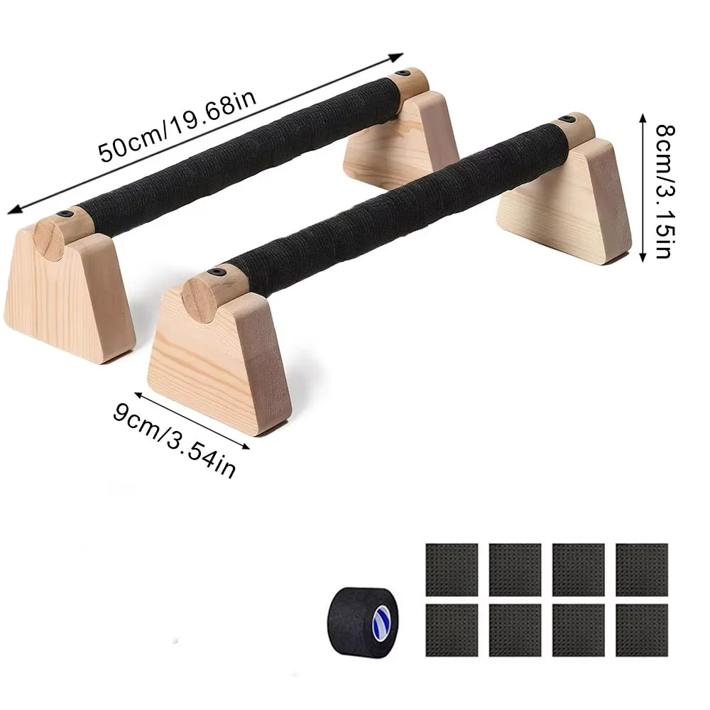 1 Pair Wooden Push Up Bar, For Home Workout Parallettes Bars,Push-up Stand Exercise Equipment Handstand Blocks for Men and Women