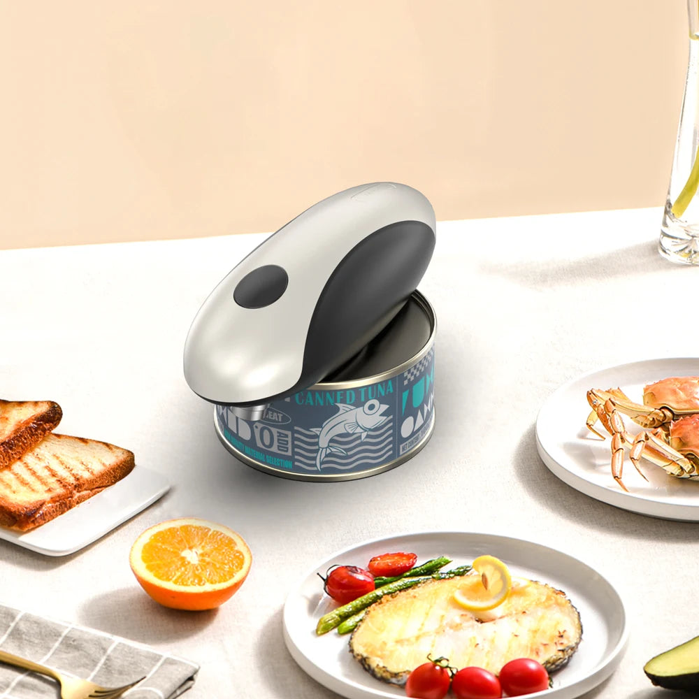 Compact Automatic Electric Can Opener One Touch Portable Kitchen Tool for Jar & Bottle Easy Storage Can Opener Rechargeable