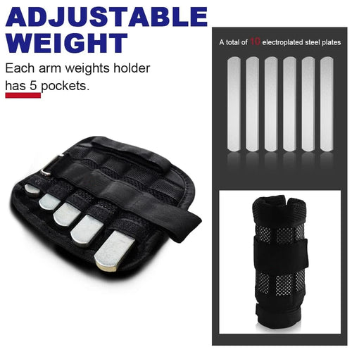 1Pair Adjustable Wrist Ankle Weights, Removable Arm & Leg Weight for Men & Women, Fitness, Strength Training, Running, Walking