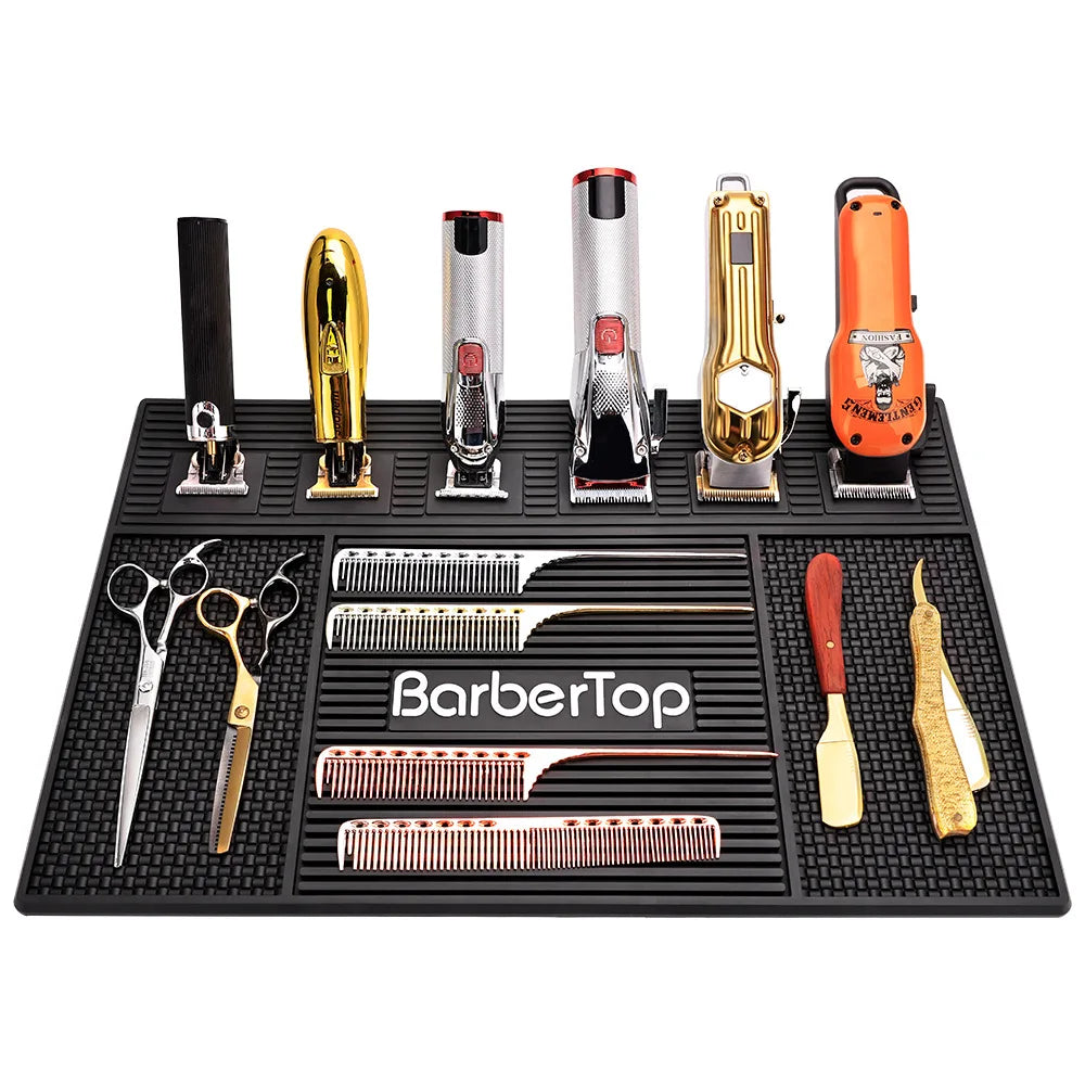 Barbershop Magnetic Hairdressing Tools Storage Mat Soft Rubber Antiskid Waterproof Pad Pro Barbershop Clippers Scissors Tool Mat
