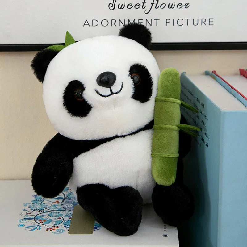 Cute Chinese Panda Doll with Removable Bamboo Tube PP Cotton Pillow Soft Plush Doll Girls Toy Children's Christmas Gifts Present