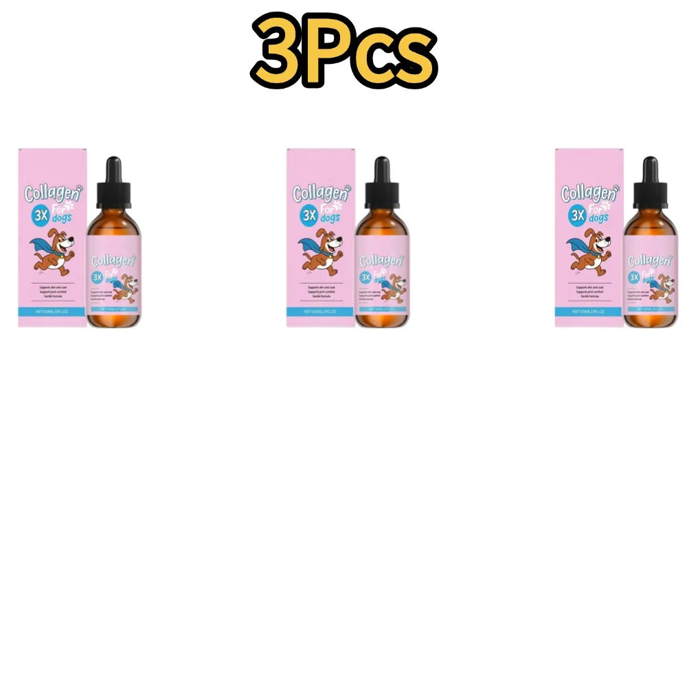1/3/5Pcs 60ml Dog Pet Collagen Based Staple Food Combined With Nutritional Supplement Drops Gentle Formula For Hair Skin Care