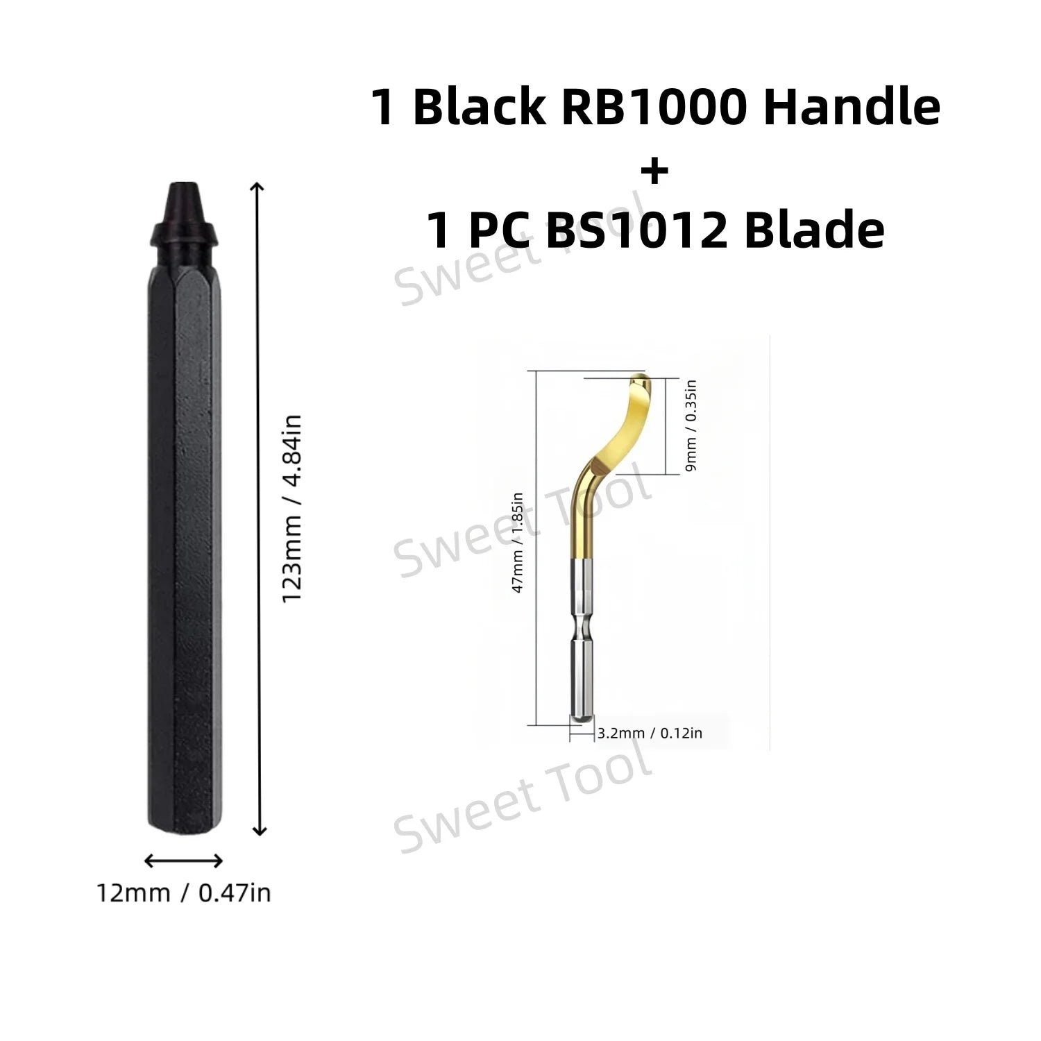Deburring Tool Set RB1000 Black Metal Handle with 1/10/11 Swivel Blades for Metal PVC Plumbing 3D Printing Plastic Copper Resin
