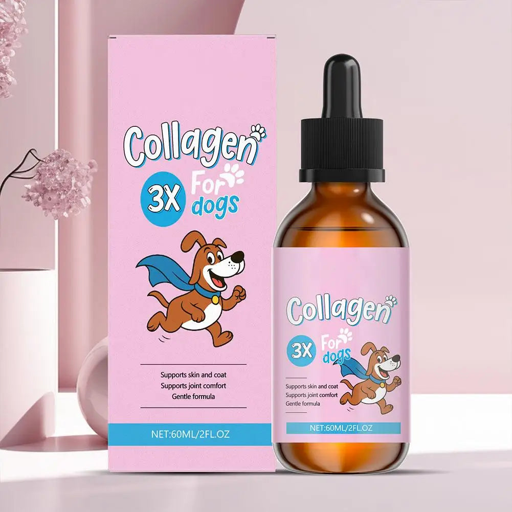1/3/5Pcs 60ml Dog Pet Collagen Based Staple Food Combined With Nutritional Supplement Drops Gentle Formula For Hair Skin Care