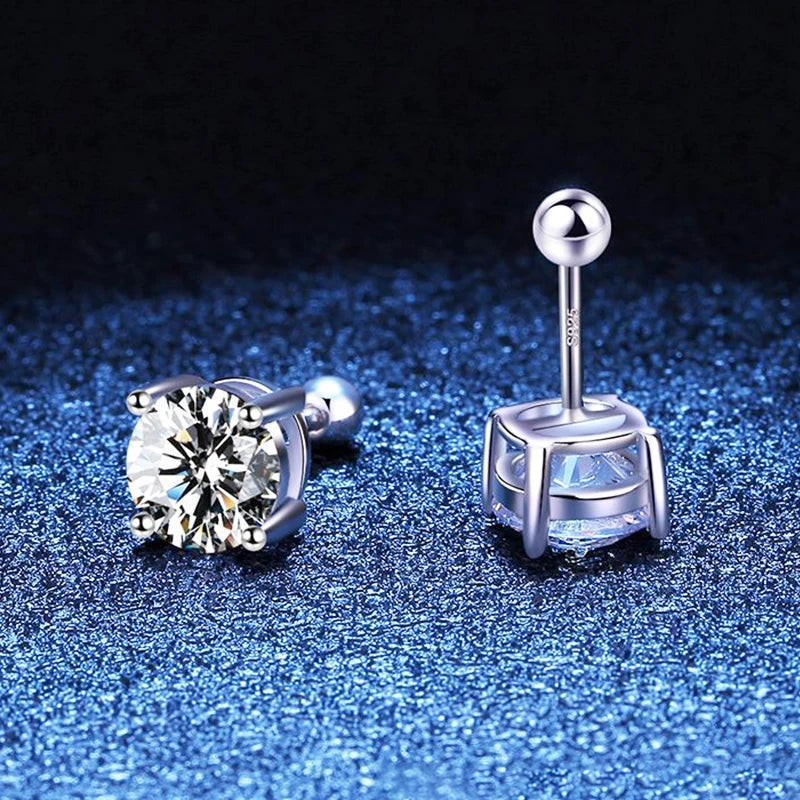 Premium 0.5-2ct Moissanite Diamond Stud Earrings for Women Orginal 925 Sterling Silver Screw Back Women Moissanite Earring 2026
