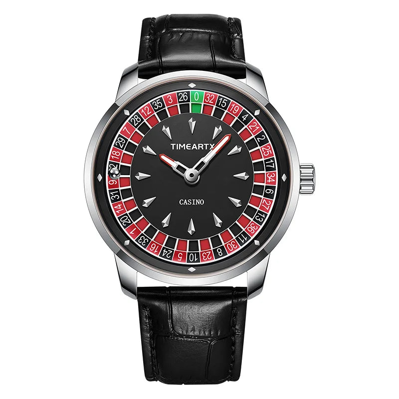 TIMEARTX Brand New Luxury Quartz Watches Man European Roulette Poker Game Wristwatch