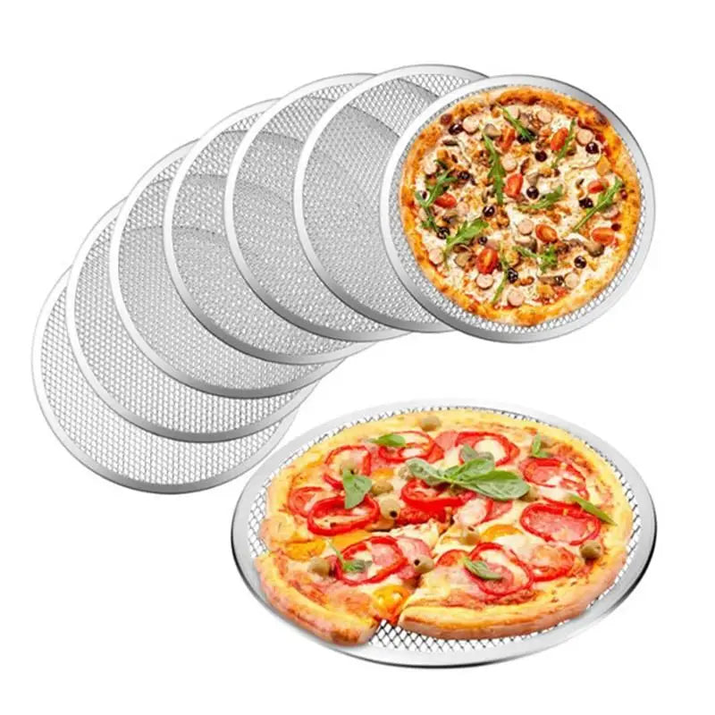 1PC 6-20 Inch Pizza Screen Pan Metal Net Non Stick BakingTray New Seamless Aluminum Alloy Metal Net Bakeware Kitchen Pizza Tools