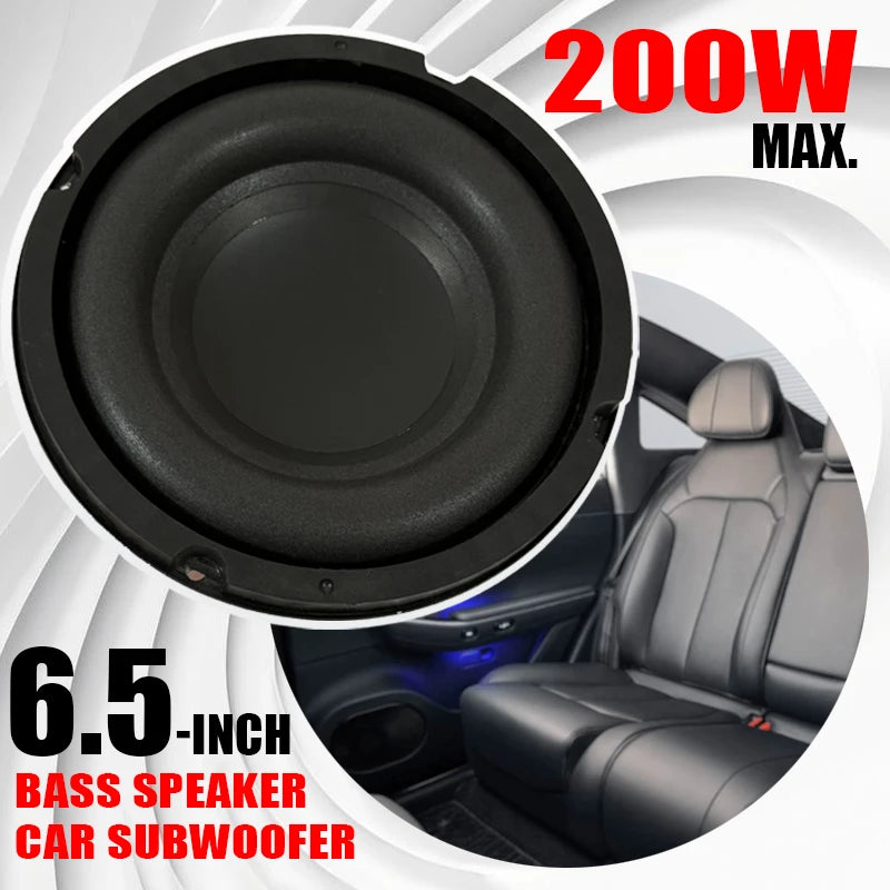 6.5 inch 200W Car Subwoofer Audio Speaker Bass for Car Home Theater System Upgrade Stereo Component Modification Truck Woofer