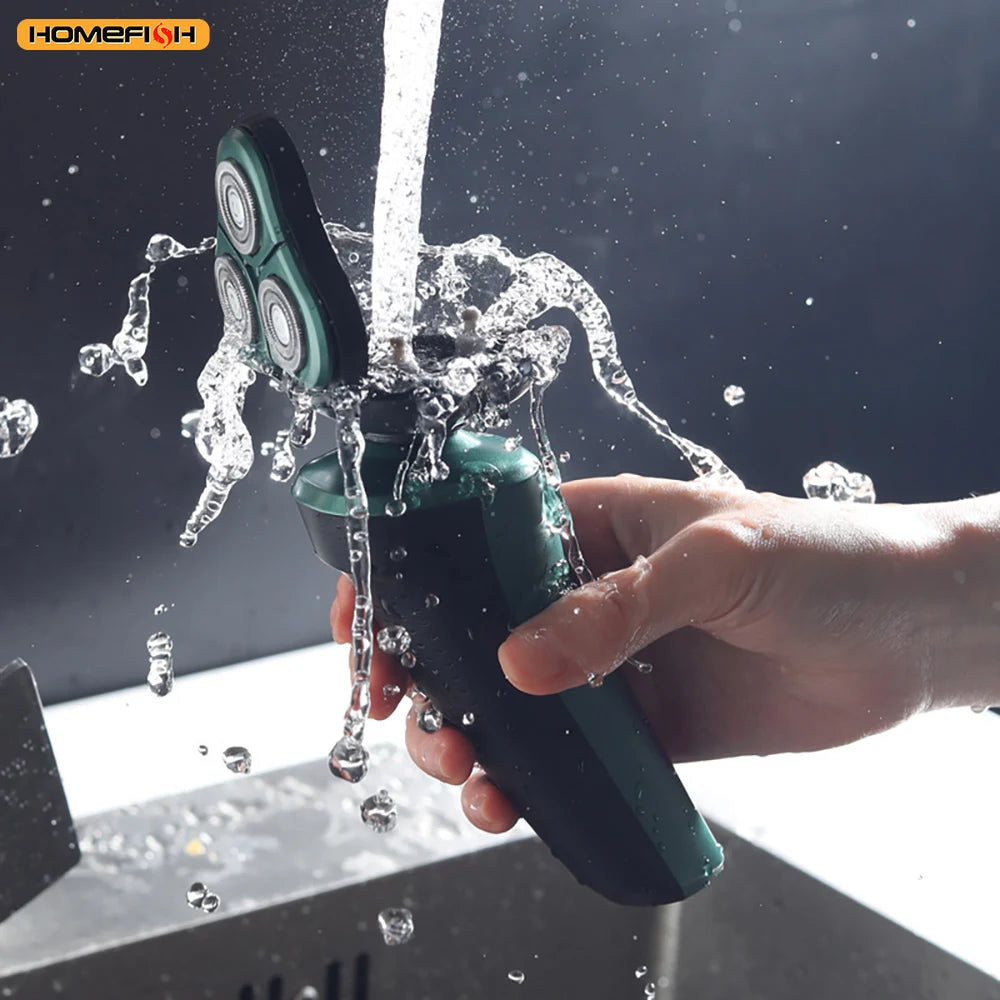 Smart Electric Shaver with LCD Display – 3D Floating Triple Head Razor, USB Rechargeable & Waterproof for Shaving Beard Trimming