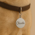 1pc Custom Stainless Steel Pet ID Tag Personalized Name & Phone Number Round Dog Cat Collar Tag 25mm