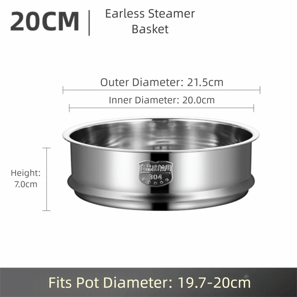 New 304 Stainless Steel Steamer Basket Thickened 16-32cm Food Steam Rack Generic Safe Material Drain Basket Home Cooking