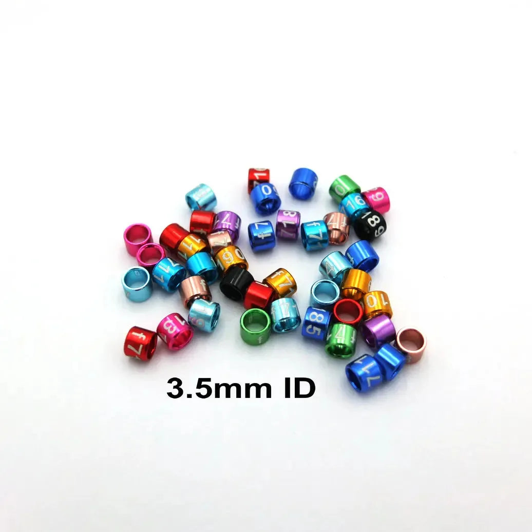50PCS Randomly Numbered Aluminum Closed Bird Leg Bands in Assorted Colors - Ideal for Bird Identification and Tracking