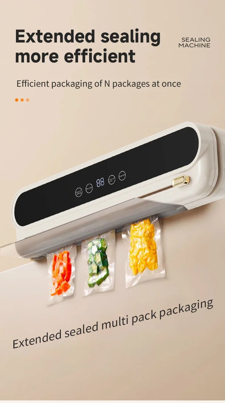 Electric Vacuum Sealer Food Storage Seal Touch Button Dry/Wet Built-in Cutter Kitchen Food Sealing Vacuum packaging machine